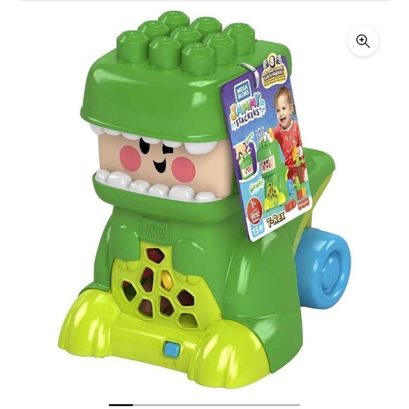 MEGA BLOKS Jammy Stackers T-Rex Toy Block Building Set Toddlers 1-3 NWOT - Picture 1 of 14